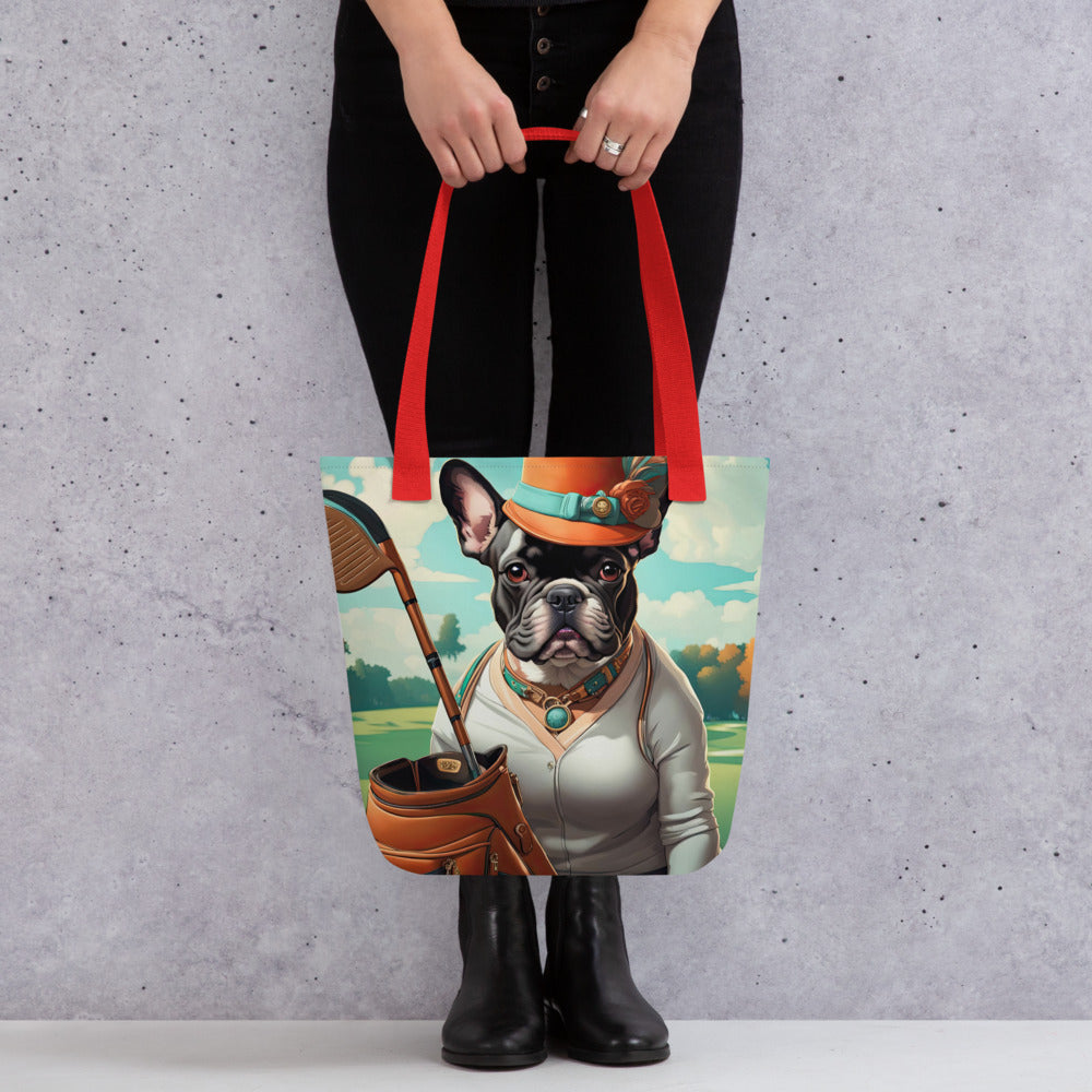 Tote bag-French Bulldog Golfer V36