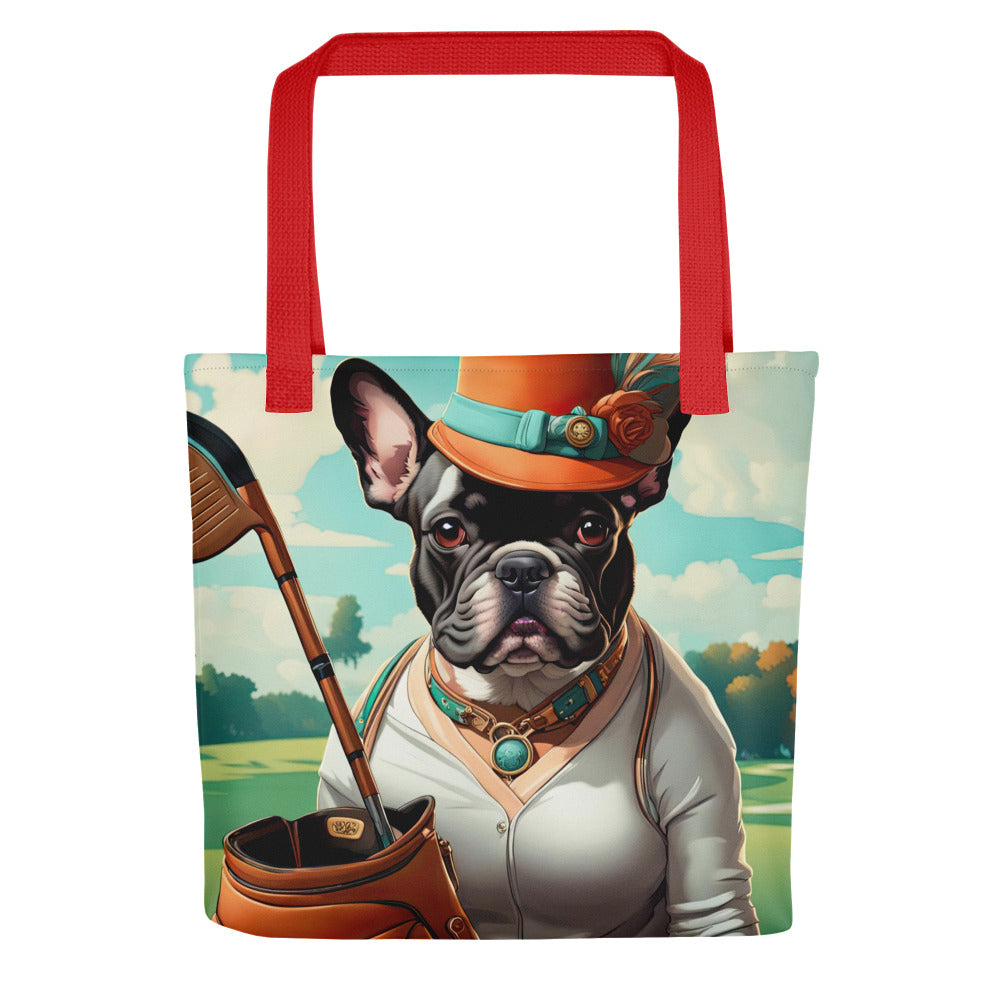 Tote bag-French Bulldog Golfer V36