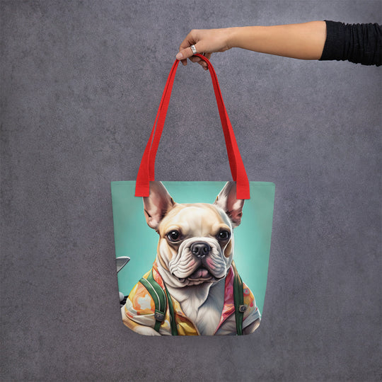 Tote bag-French Bulldog Golfer V37