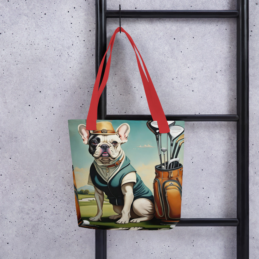 Tote bag-French Bulldog Golfer V38