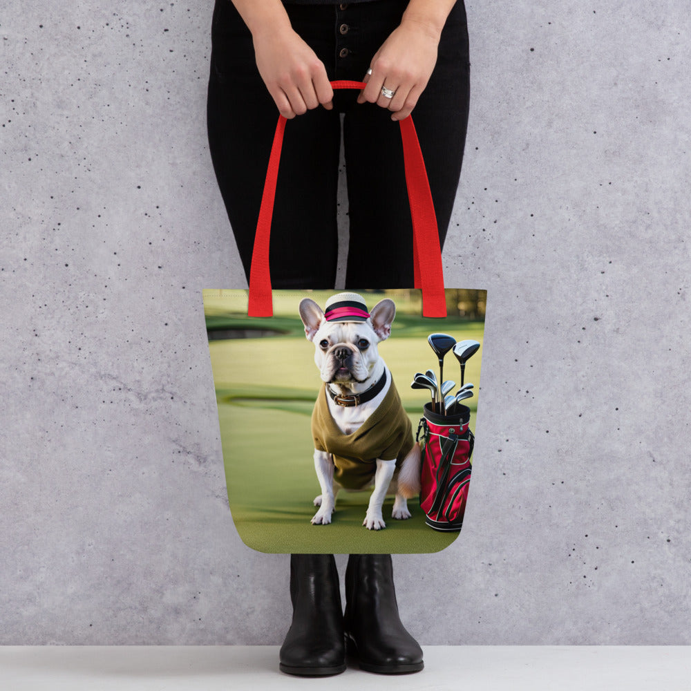 Tote bag-French Bulldog Golfer V39