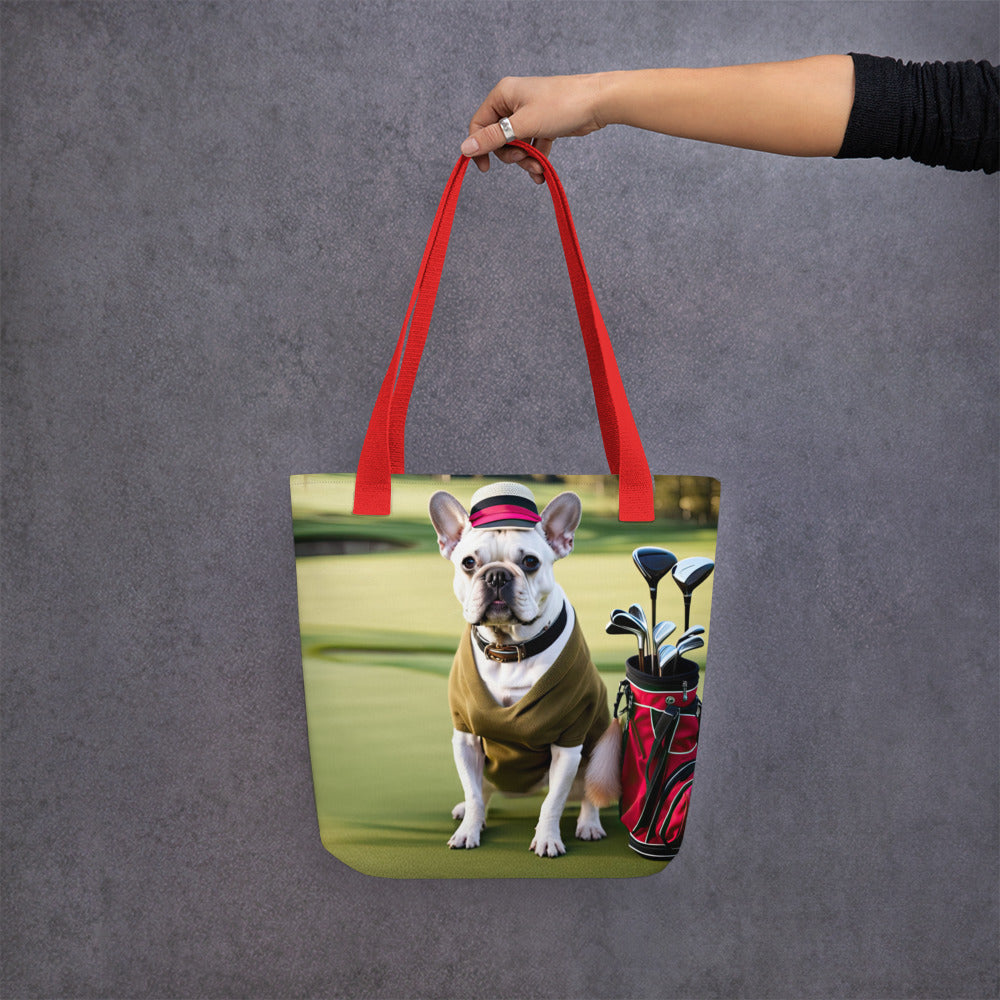 Tote bag-French Bulldog Golfer V39