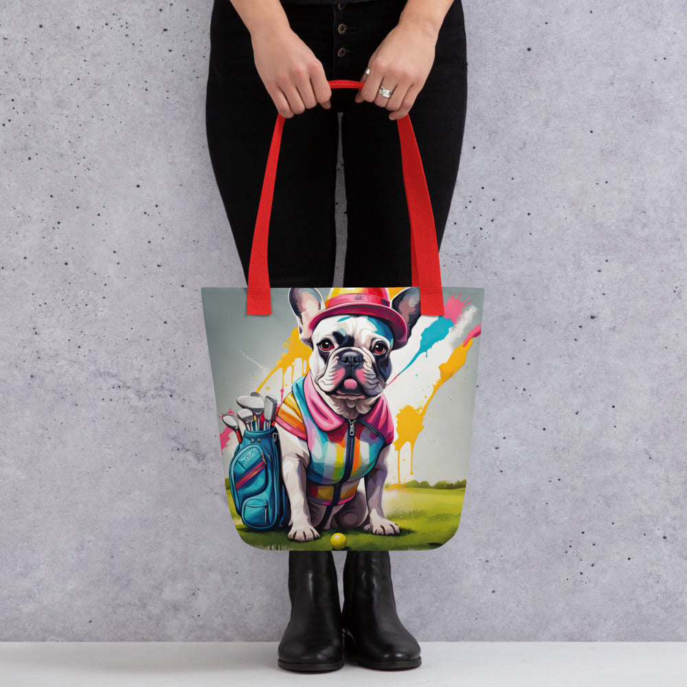 Tote bag-French Bulldog Golfer V40