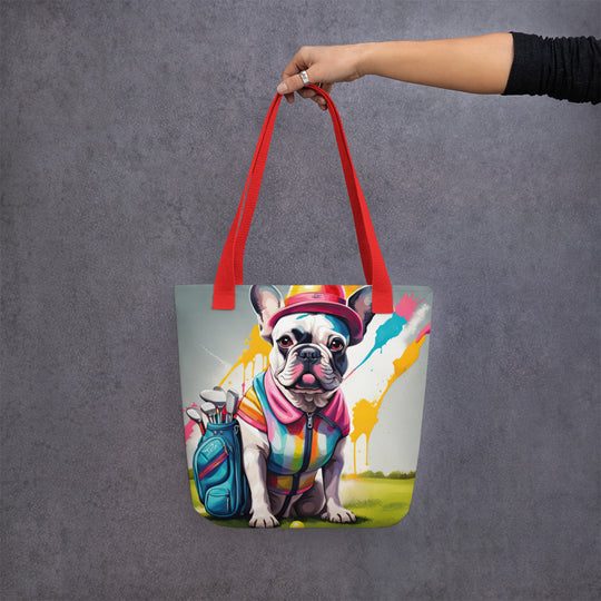 Tote bag-French Bulldog Golfer V40