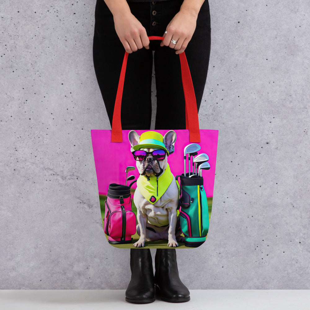 Tote bag-French Bulldog Golfer V42