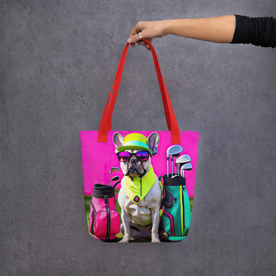 Tote bag-French Bulldog Golfer V42