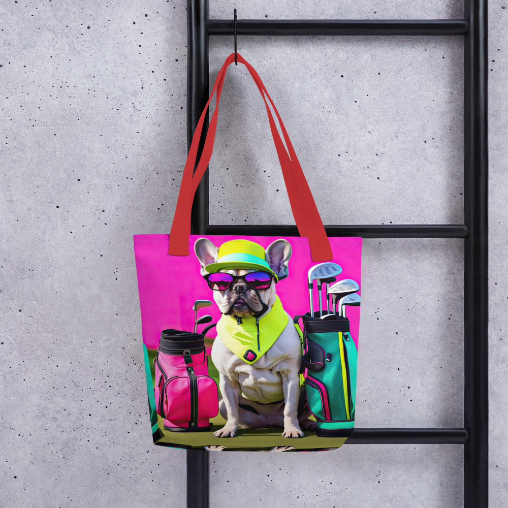 Tote bag-French Bulldog Golfer V42