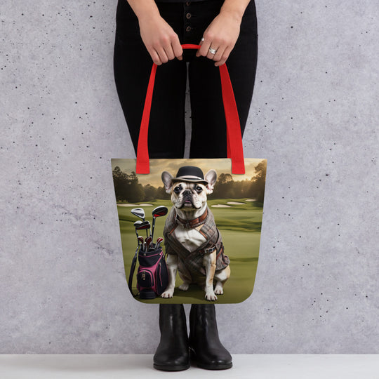 Tote bag-French Bulldog Golfer V44