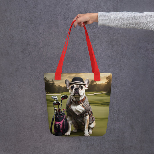 Tote bag-French Bulldog Golfer V44