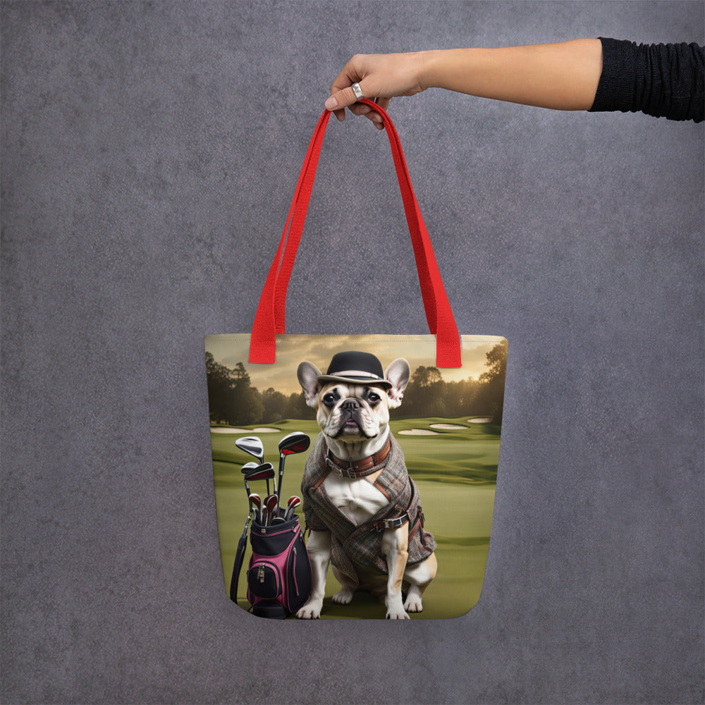 Tote bag-French Bulldog Golfer V44