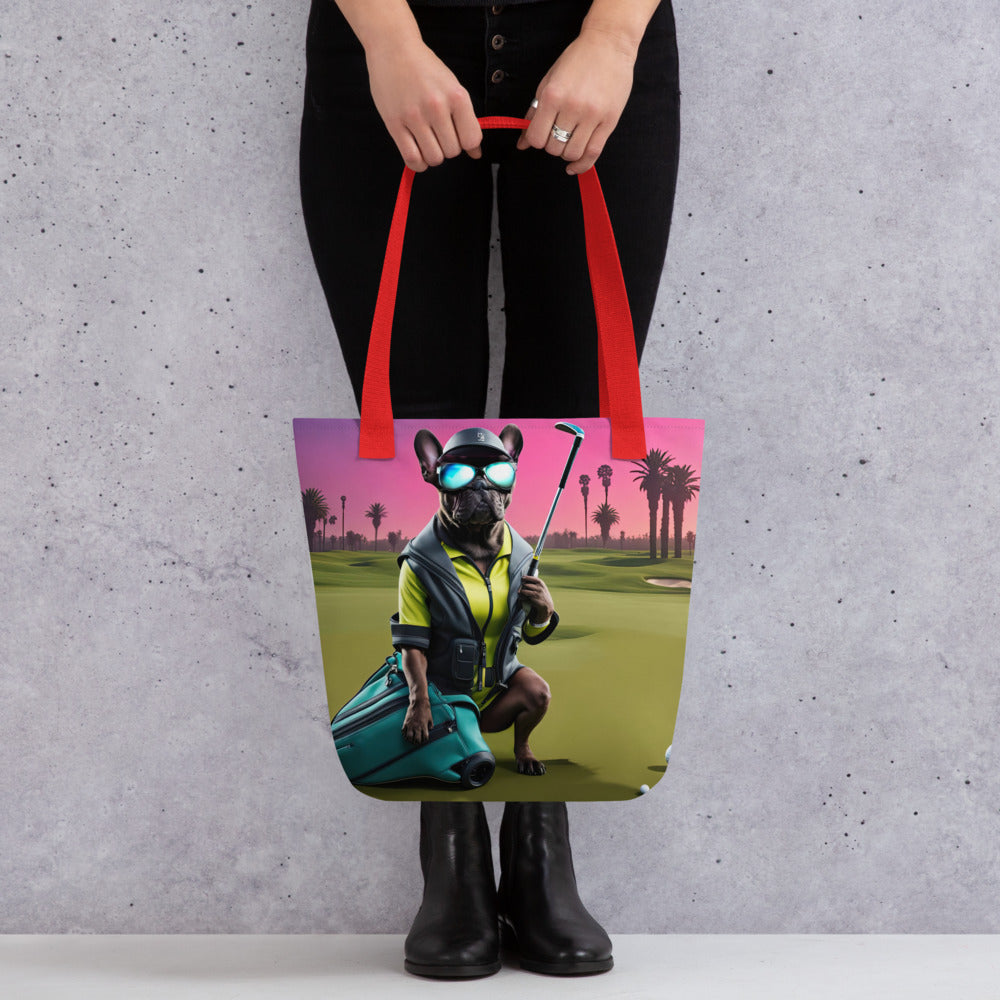 Tote bag-French Bulldog Golfer V46