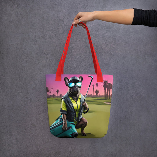 Tote bag-French Bulldog Golfer V46