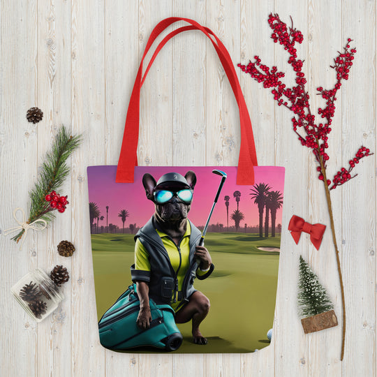 Tote bag-French Bulldog Golfer V46