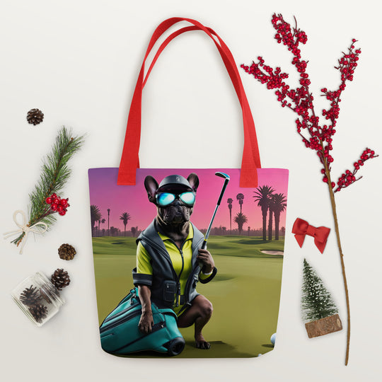 Tote bag-French Bulldog Golfer V46