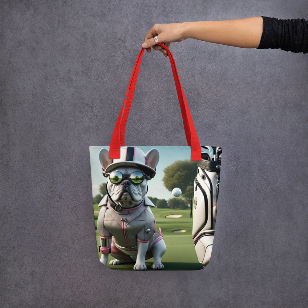 Tote bag-French Bulldog Golfer V48