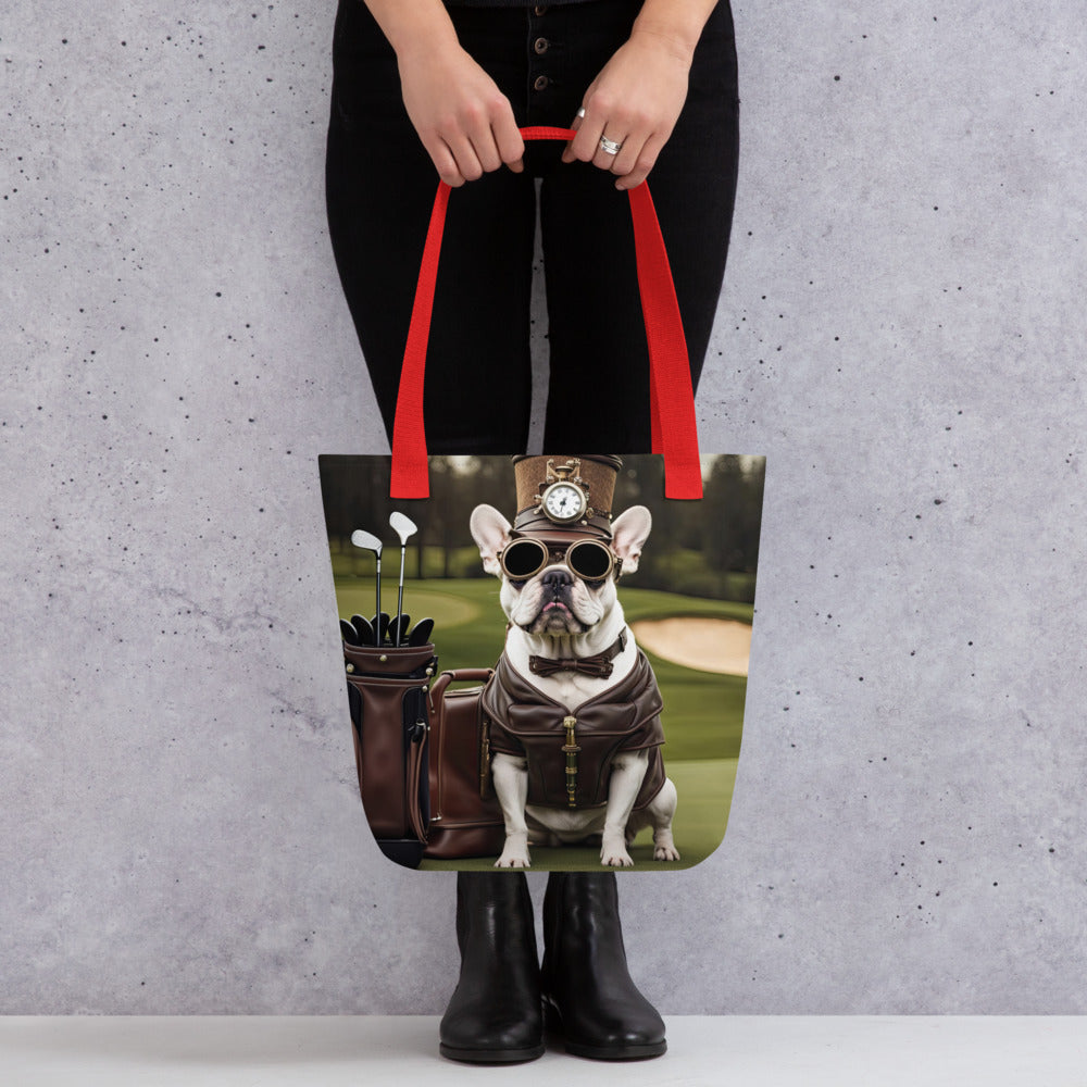 Tote bag-French Bulldog Golfer V49