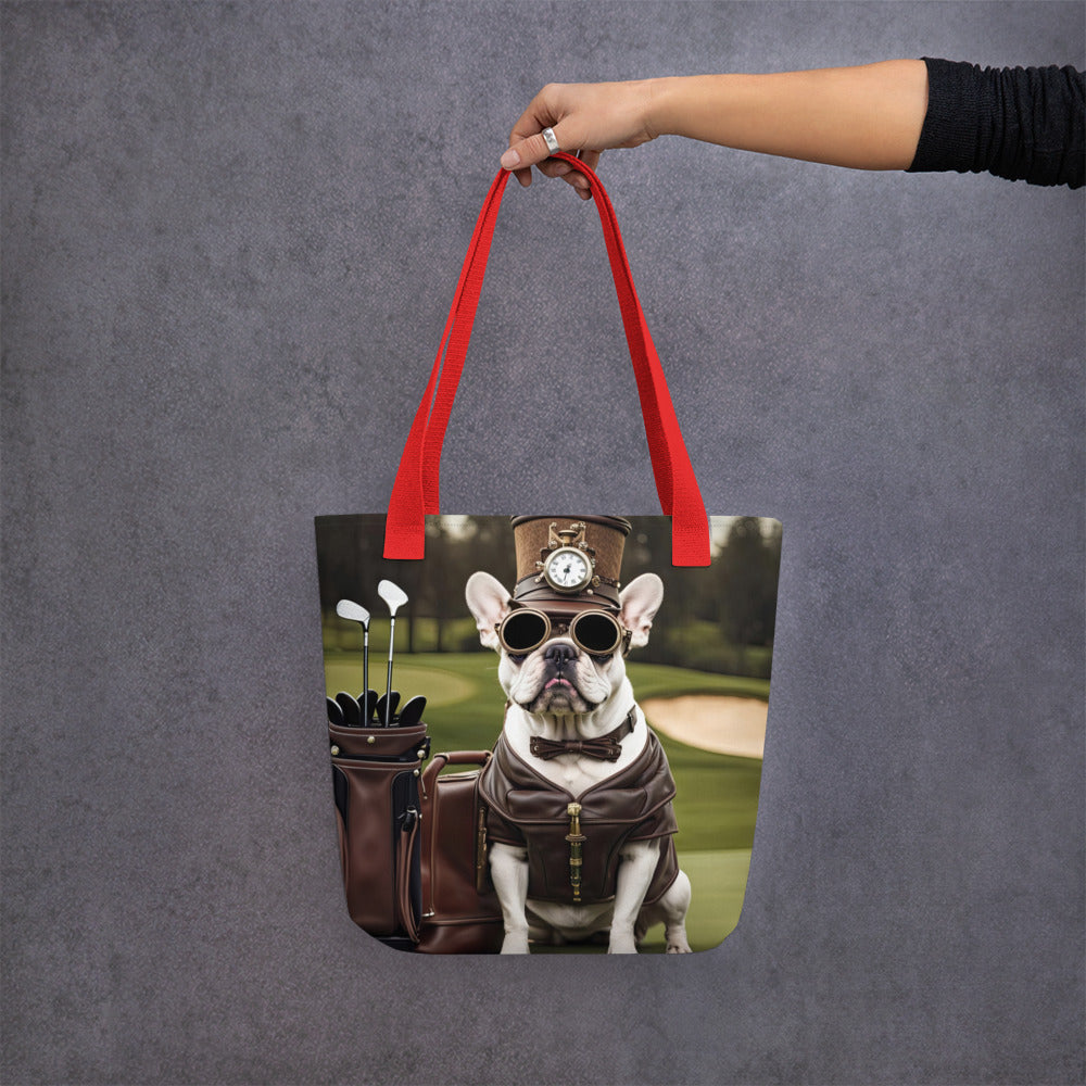 Tote bag-French Bulldog Golfer V49