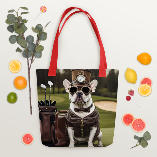 Tote bag-French Bulldog Golfer V49