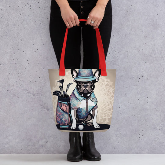 Tote bag-French Bulldog Golfer V50