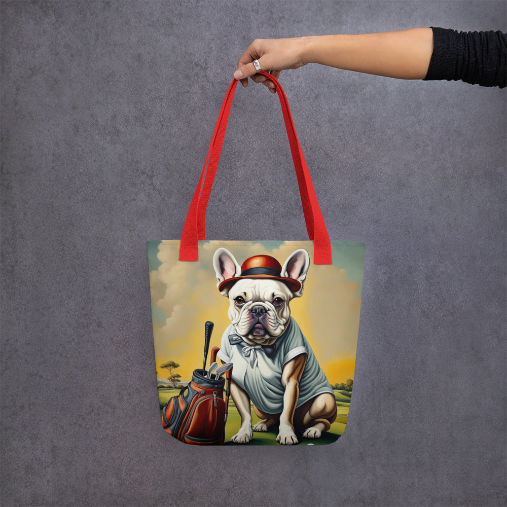 Tote bag-French Bulldog Golfer  V54