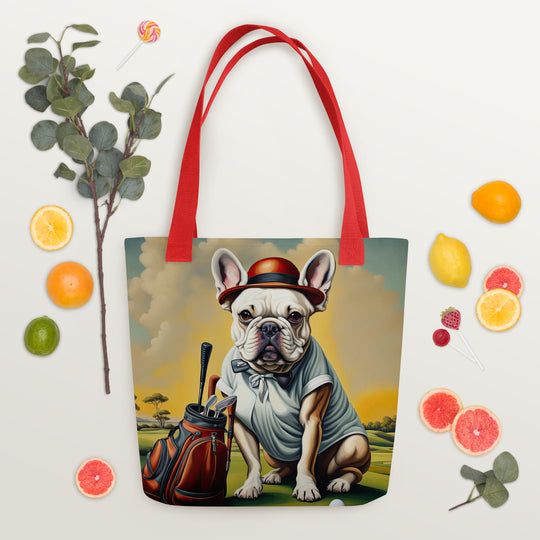 Tote bag-French Bulldog Golfer  V54