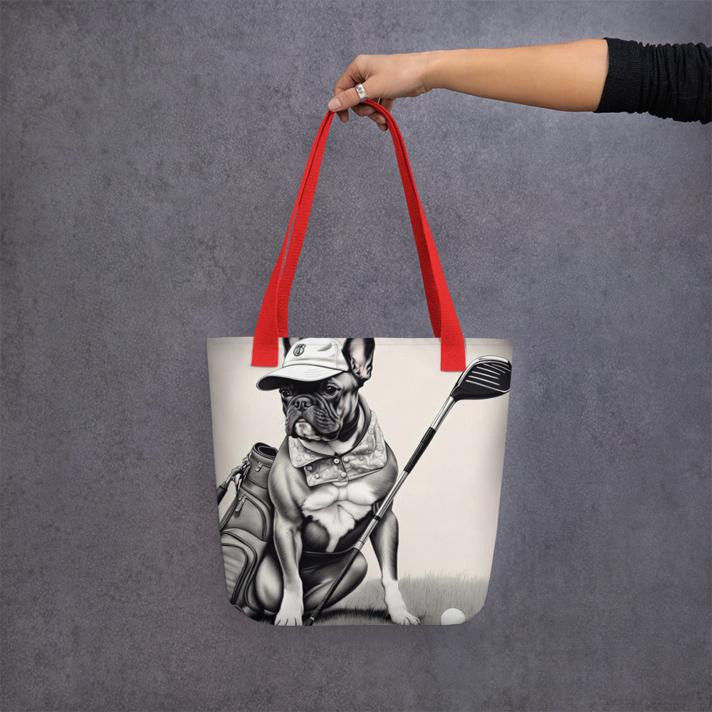 Tote bag-French Bulldog Golfer  V57