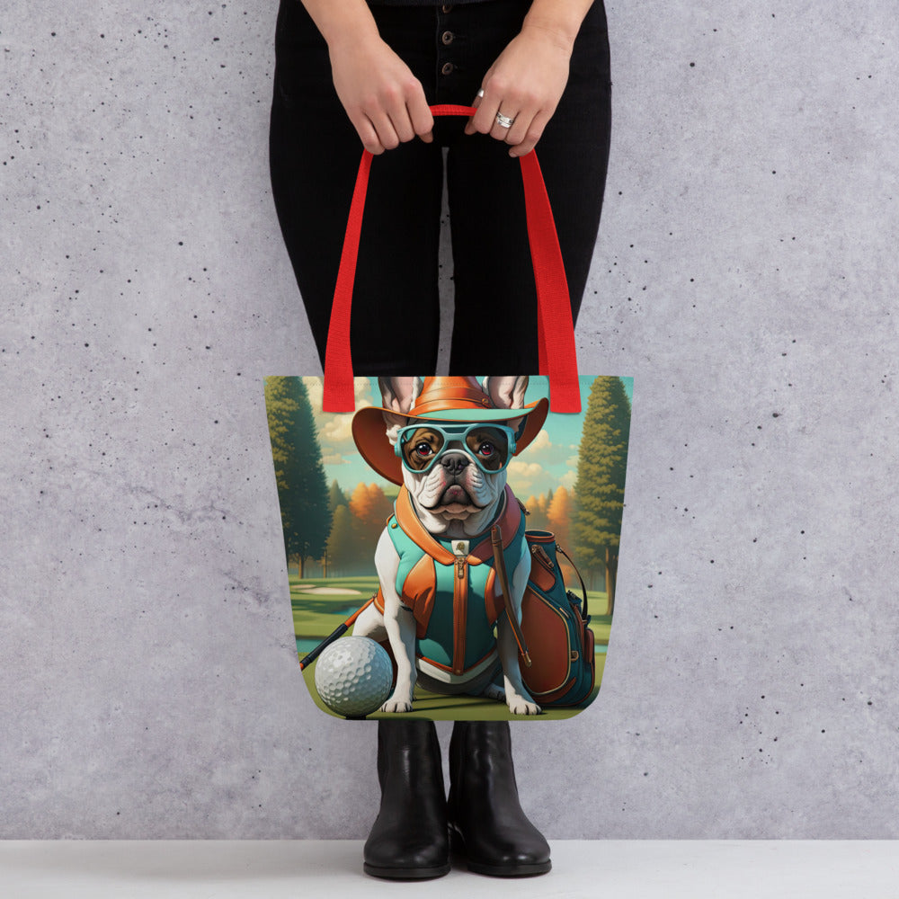 Tote bag-French Bulldog Golfer V60