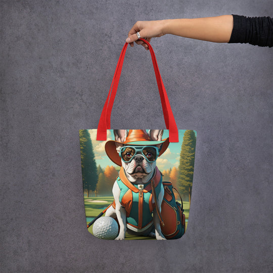 Tote bag-French Bulldog Golfer V60