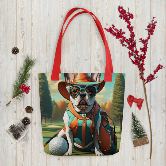 Tote bag-French Bulldog Golfer V60