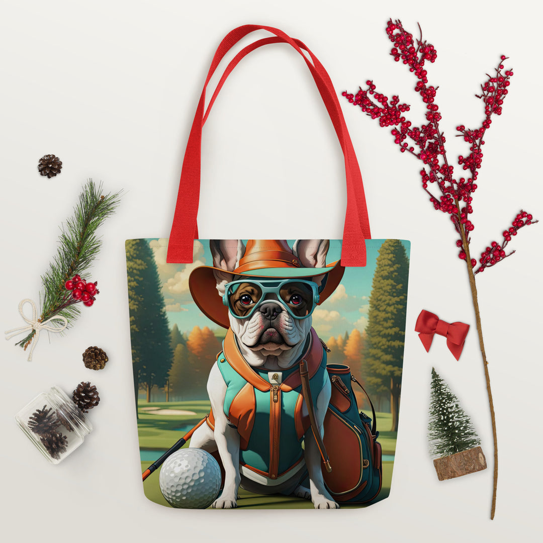 Tote bag-French Bulldog Golfer V60