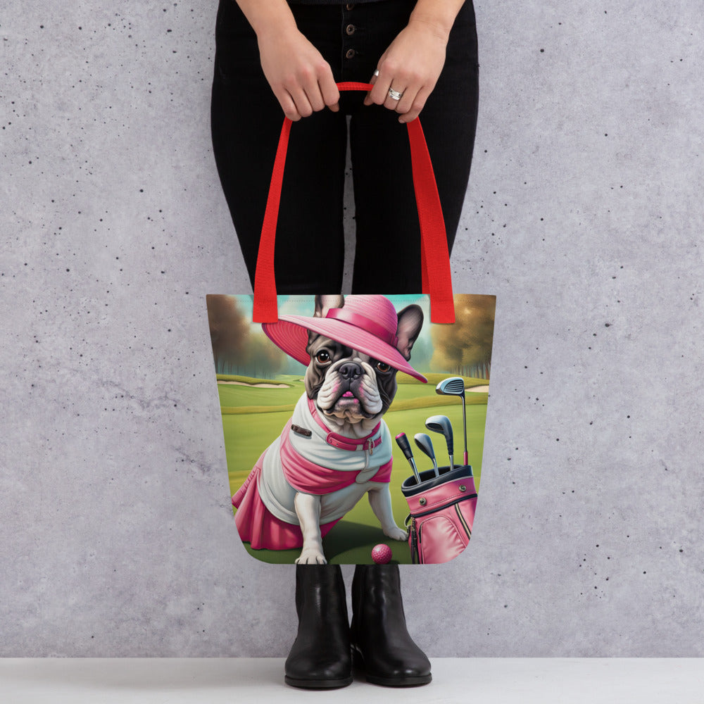 Tote bag-French Bulldog Golfer V61