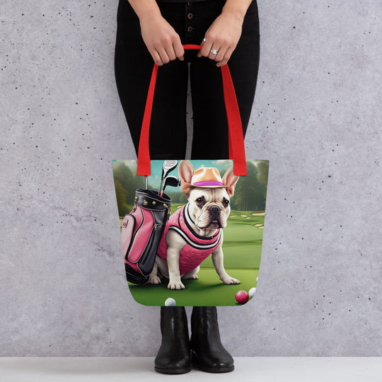 Tote bag-French Bulldog Golfer V62