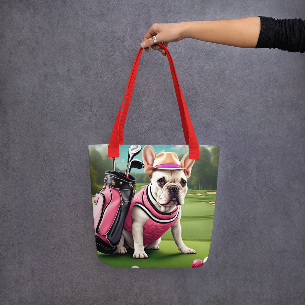 Tote bag-French Bulldog Golfer V62