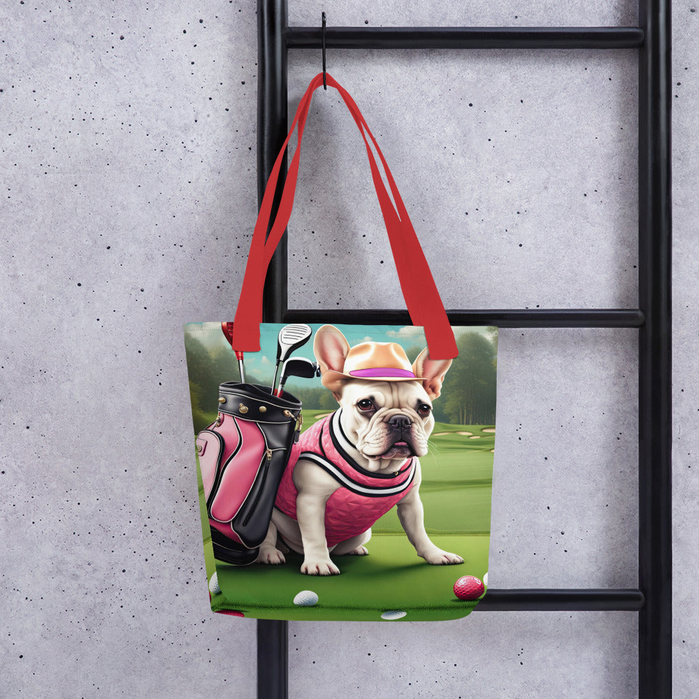 Tote bag-French Bulldog Golfer V62