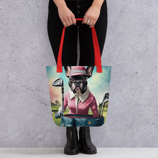 Tote bag-French Bulldog Golfer V63