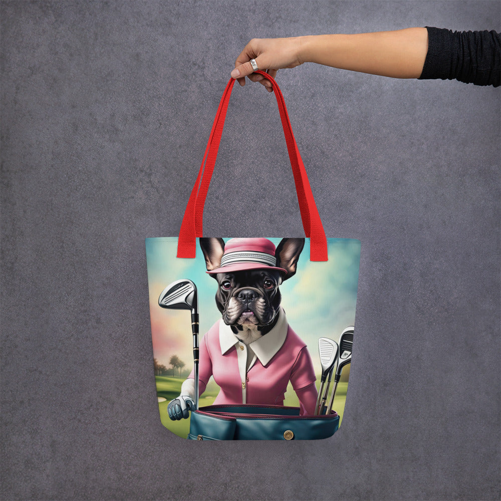 Tote bag-French Bulldog Golfer V63