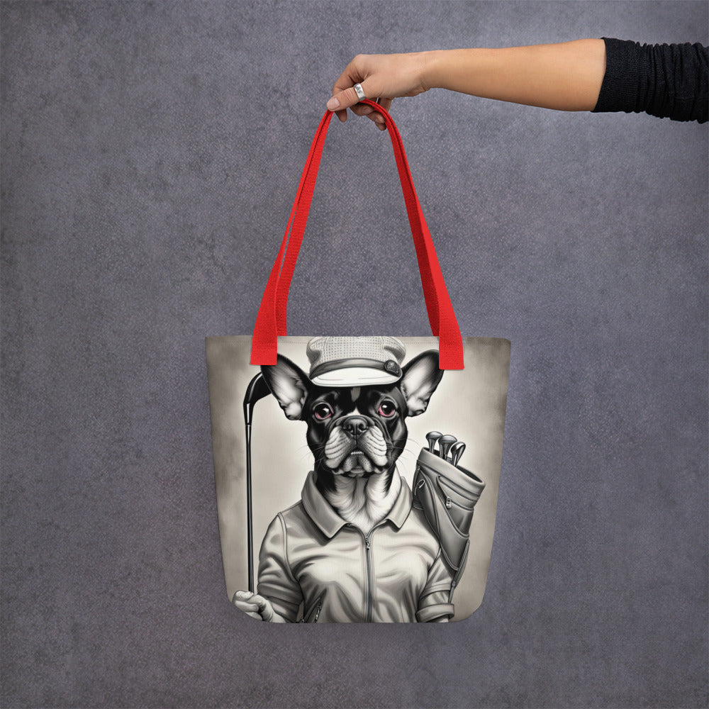 Tote bag-French Bulldog Golfer V64