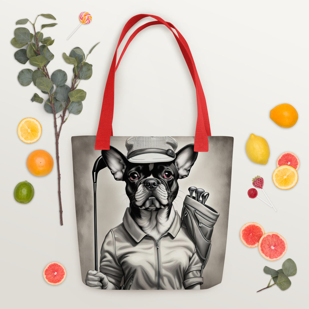 Tote bag-French Bulldog Golfer V64