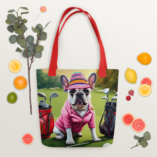 Tote bag-French Bulldog Golfer V65