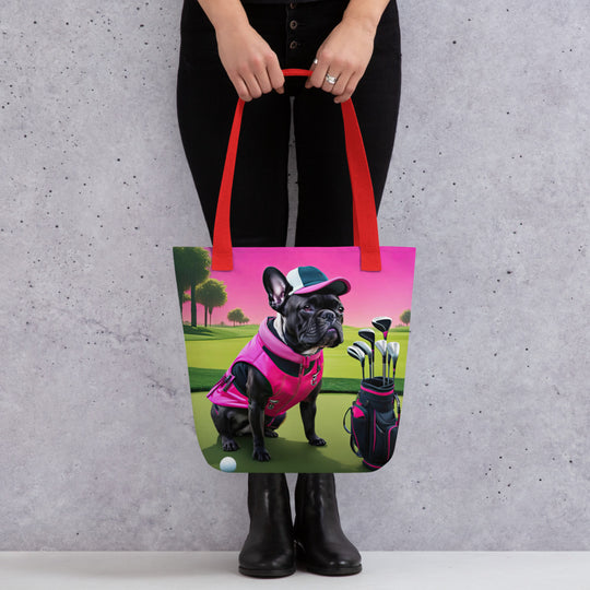 Tote bag-French Bulldog Golfer V66