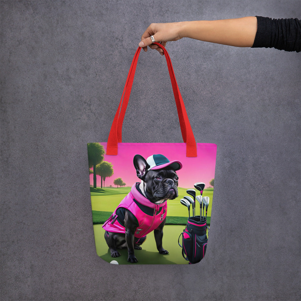 Tote bag-French Bulldog Golfer V66