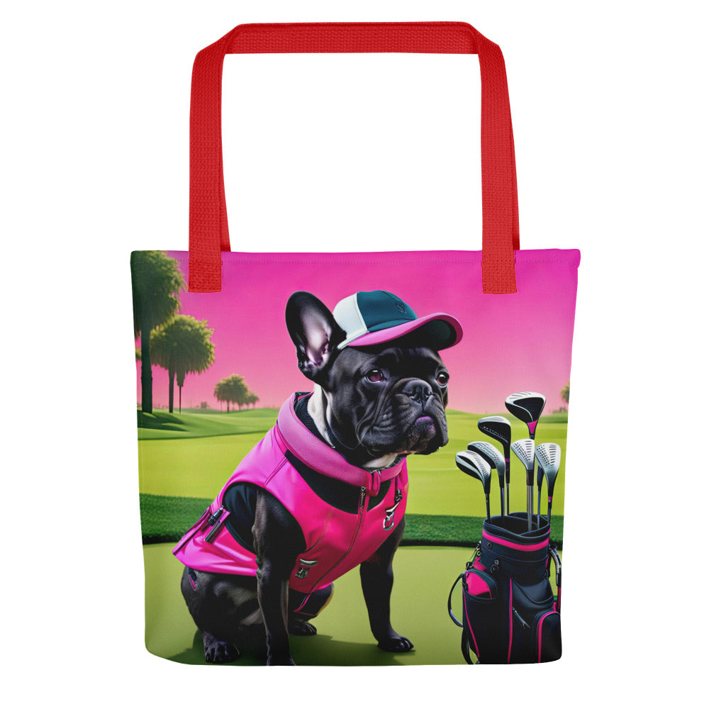 Tote bag-French Bulldog Golfer V66