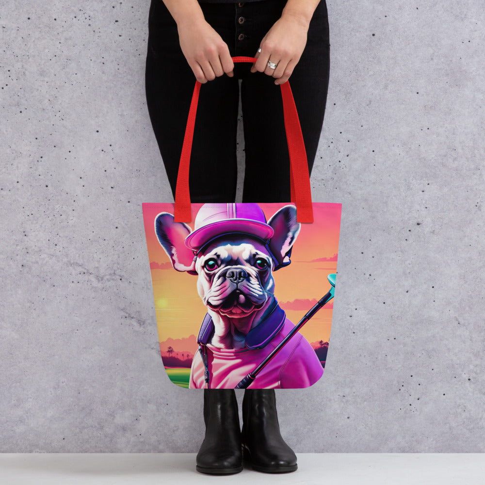 Tote bag-French Bulldog Golfer V67