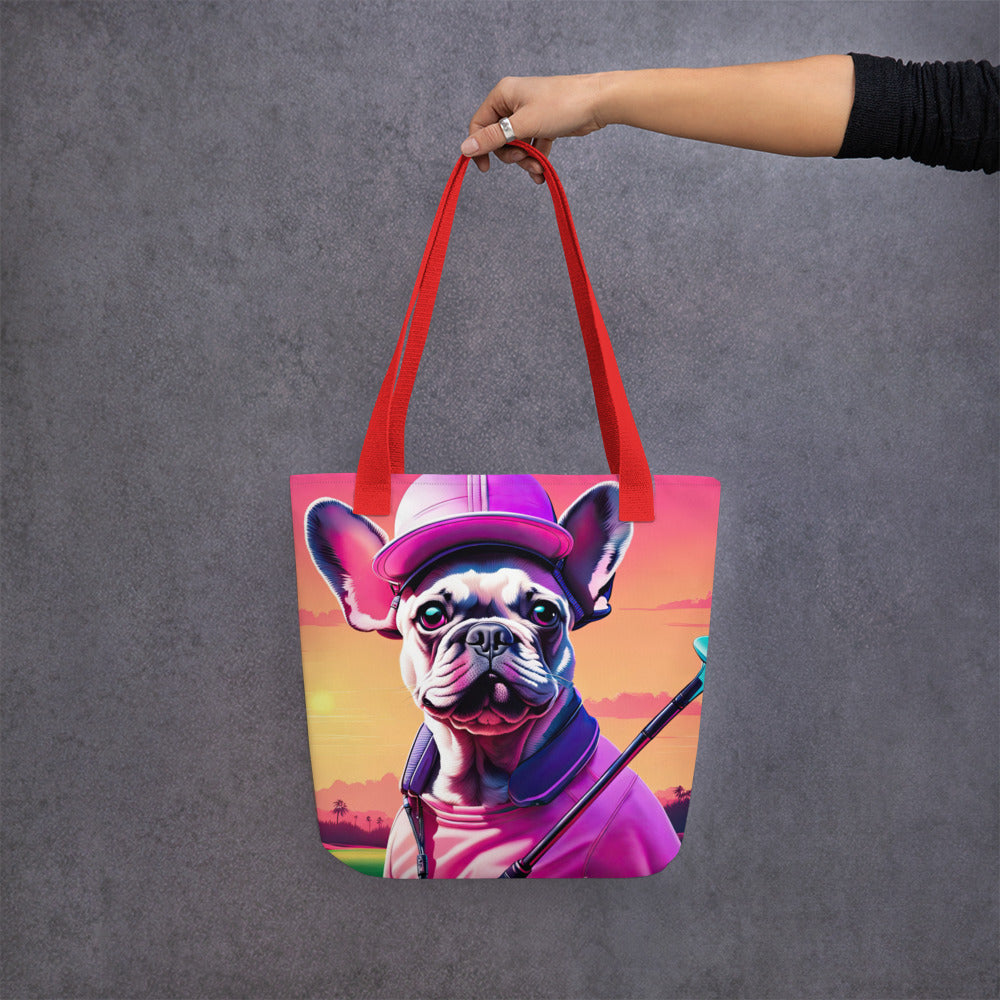 Tote bag-French Bulldog Golfer V67