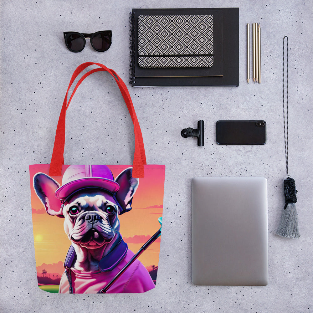 Tote bag-French Bulldog Golfer V67