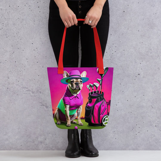 Tote bag-French Bulldog Golfer V68