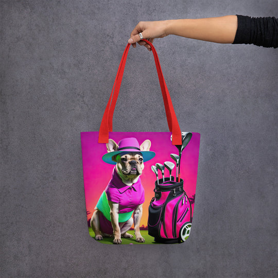 Tote bag-French Bulldog Golfer V68