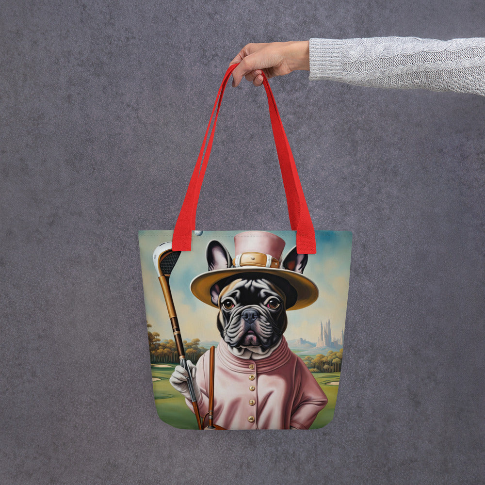 Tote bag-French Bulldog Golfer V69