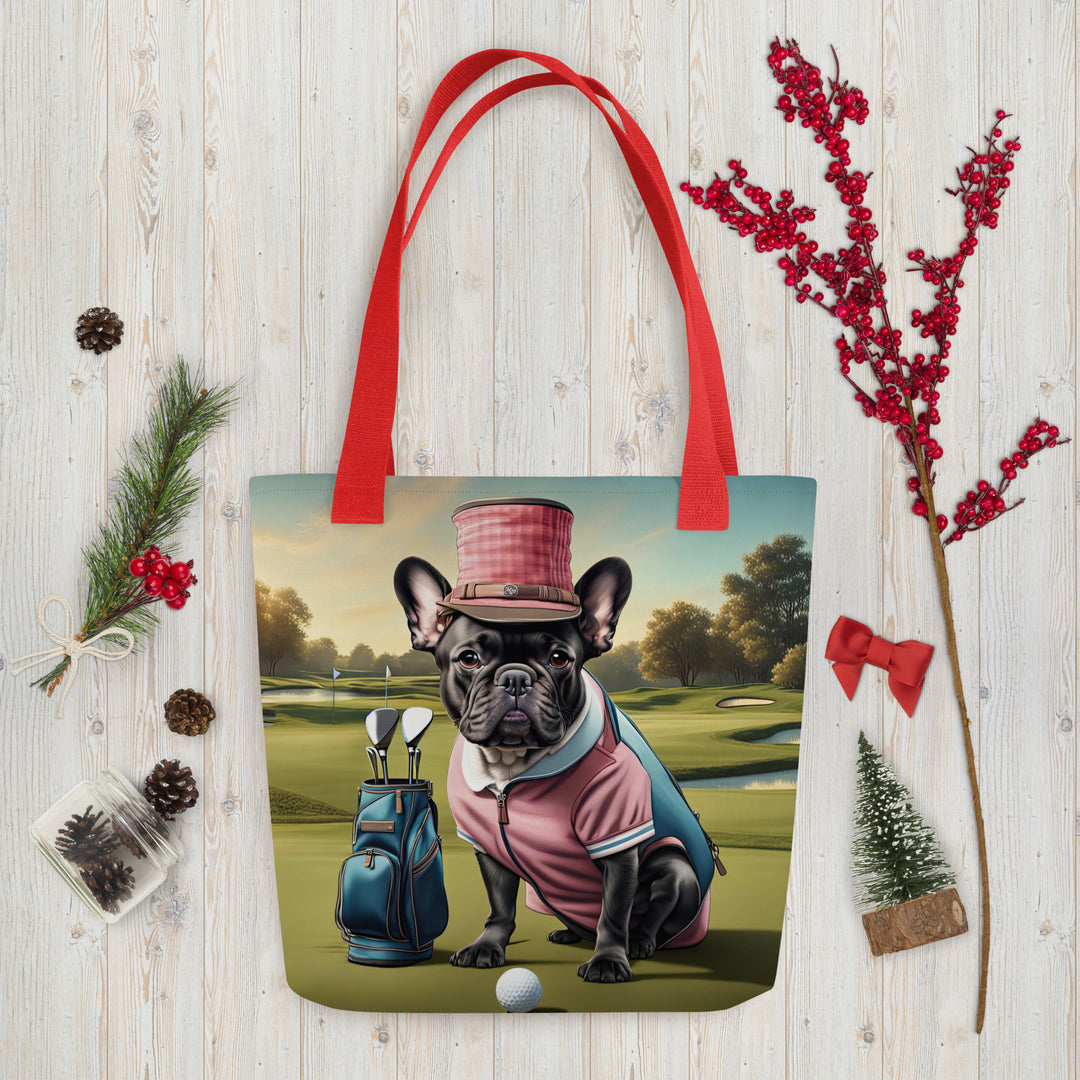 Tote bag-French Bulldog Golfer V72