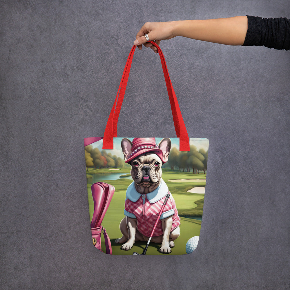 Tote bag-French Bulldog Golfer V73